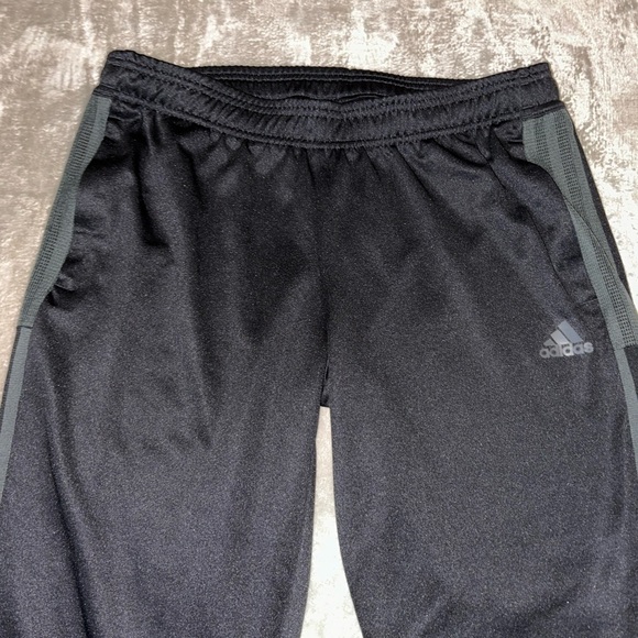 Adidas Black and Gray Athletic Pants with Zip Up Calves L - Picture 2 of 6